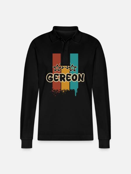 Gift for Gereon - Stanley/Stella Organic Unisex Long-Sleeved Polo Shirt Prepster - black