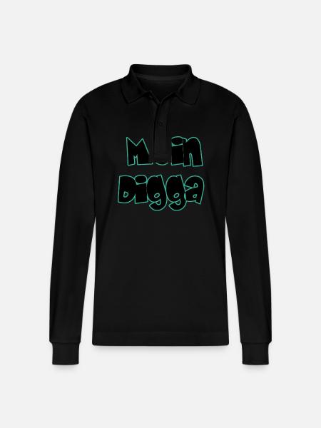 Moin Digga - Stanley/Stella Unisex Bio-Langarm-Poloshirt Prepster - Schwarz