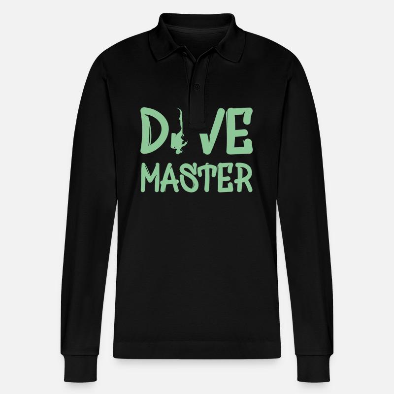 Dive Master Diving Scuba Diver - Stanley/Stella Unisex Bio-Langarm-Poloshirt Prepster - Schwarz