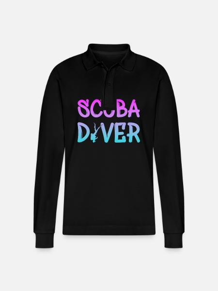 Diving Tauchen - Stanley/Stella Unisex Bio-Langarm-Poloshirt Prepster - Schwarz