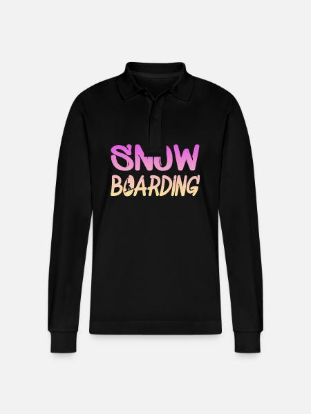 snowboarding - Stanley/Stella Unisex Bio-Langarm-Poloshirt Prepster - Schwarz