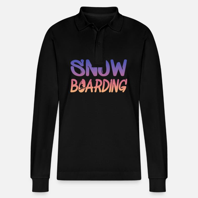 snowboarding - Stanley/Stella Unisex Bio-Langarm-Poloshirt Prepster - Schwarz