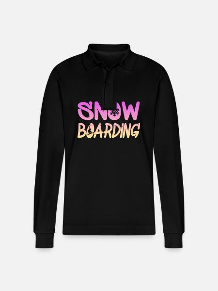 snowboarding - Stanley/Stella Unisex Bio-Langarm-Poloshirt Prepster - Schwarz