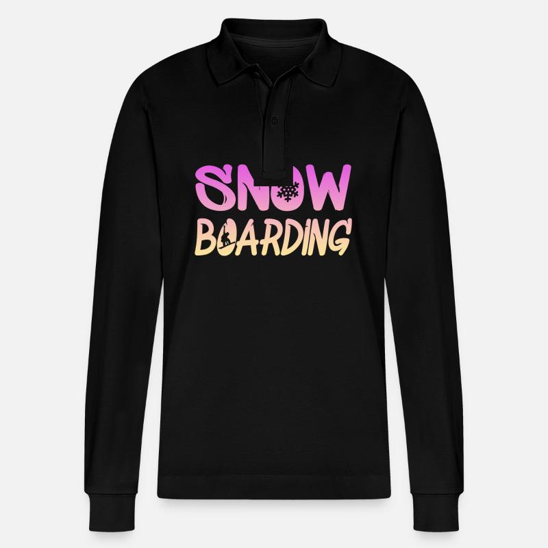 snowboarding - Stanley/Stella Unisex Bio-Langarm-Poloshirt Prepster - Schwarz