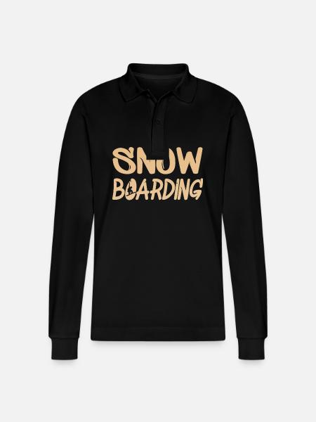 snowboarding boarden - Stanley/Stella Unisex Bio-Langarm-Poloshirt Prepster - Schwarz