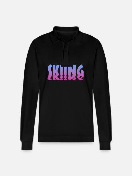Skiing - Stanley/Stella Unisex Bio-Langarm-Poloshirt Prepster - Schwarz