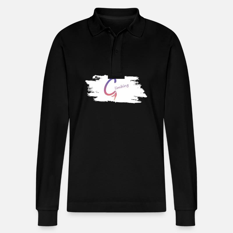 Climbing Klettern Bouldern - Stanley/Stella Unisex Bio-Langarm-Poloshirt Prepster - Schwarz