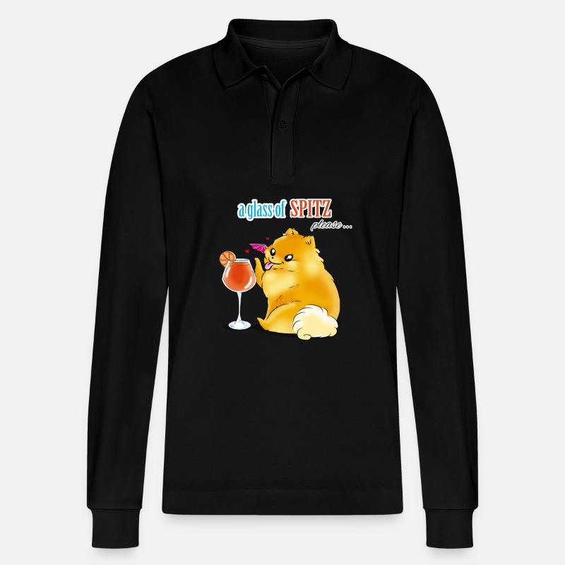 Spitz Spritz - Polo à manches longues bio PREPSTER Stanley/Stella Unisexe - noir