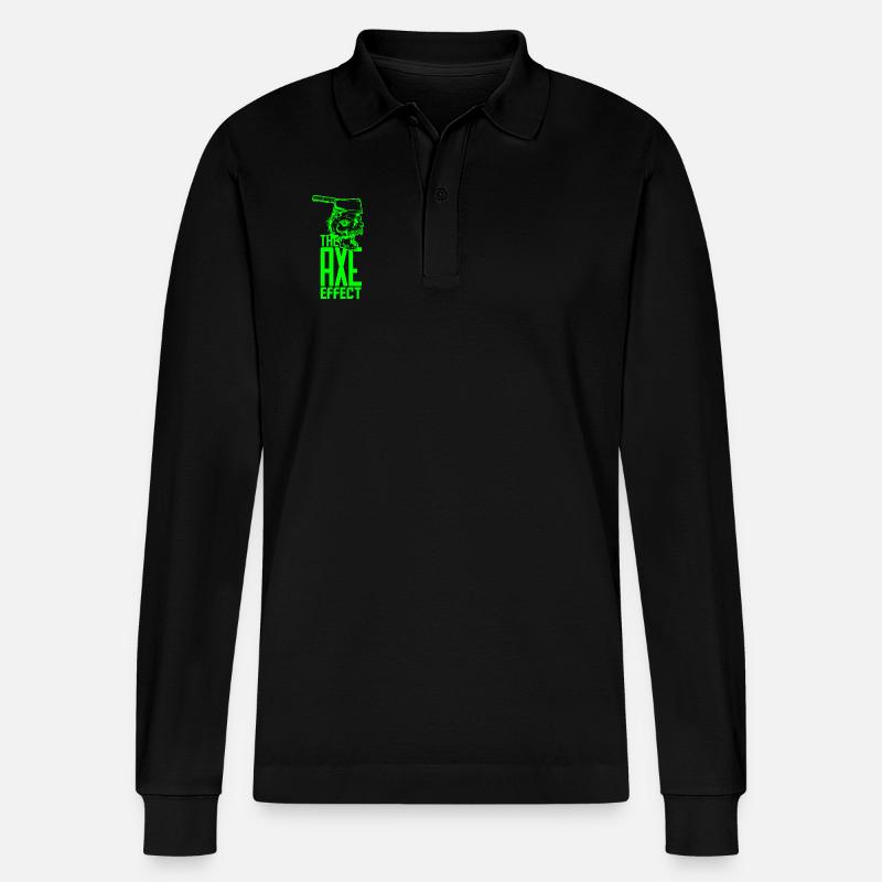 Skull mit Axt - Stanley/Stella Unisex Bio-Langarm-Poloshirt Prepster - Schwarz