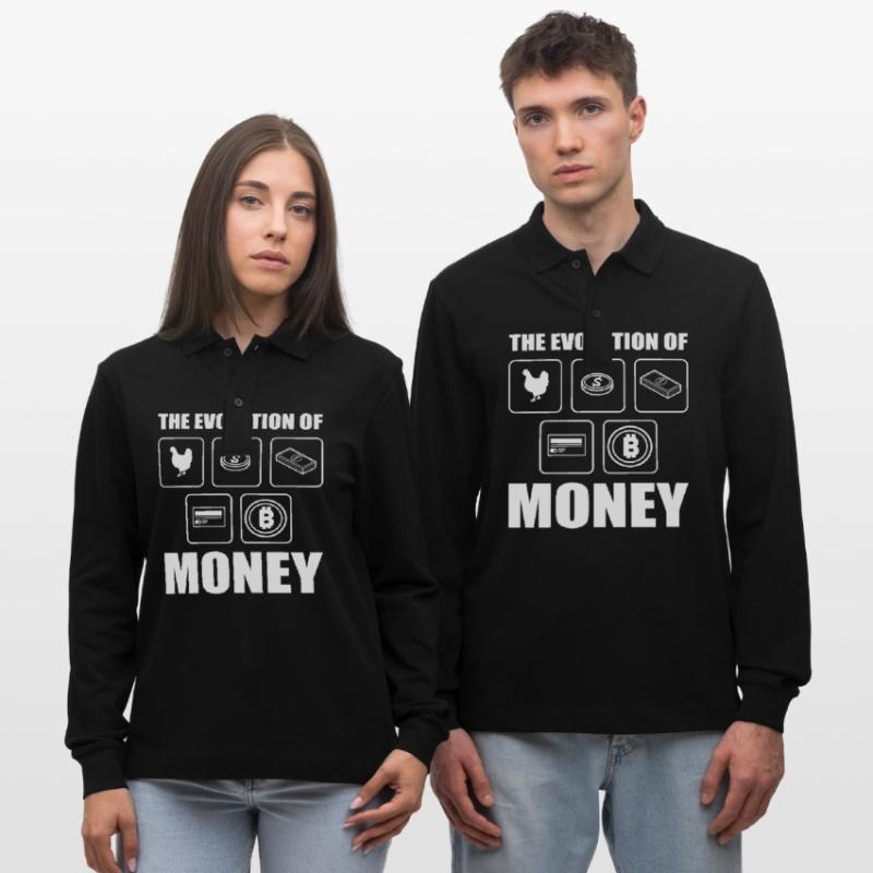 Évolution du bitcoin Polo à manches longues bio PREPSTER Stanley/Stella Unisexe