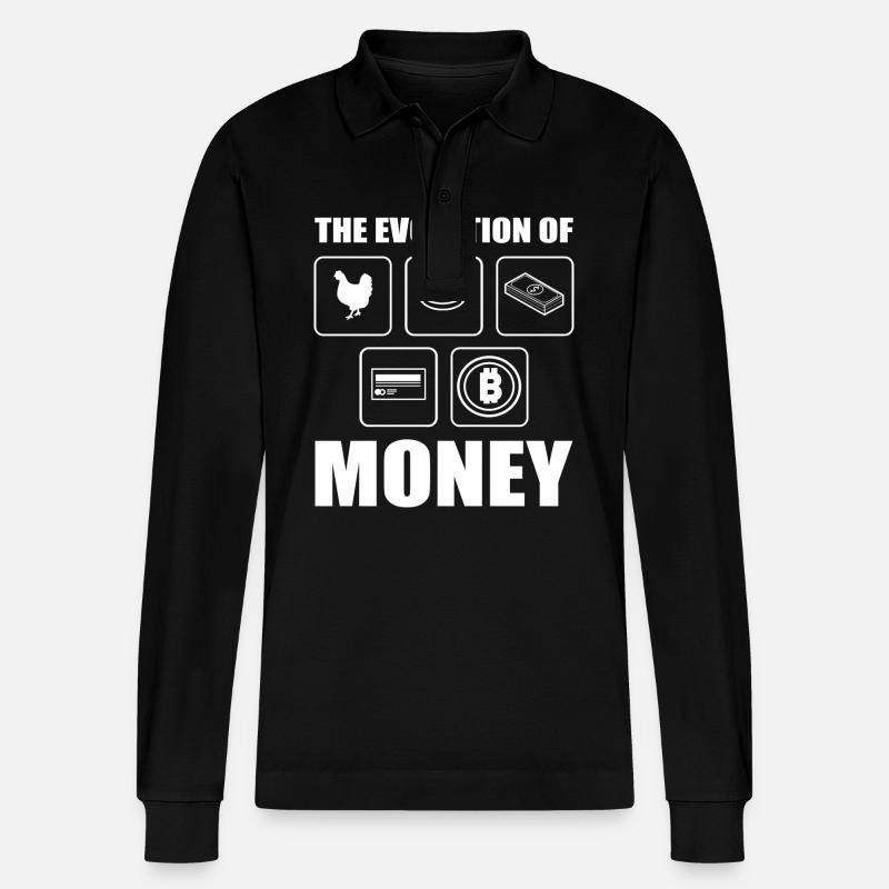 Bitcoin Evolution - Stanley/Stella Unisex Bio-Langarm-Poloshirt Prepster - Schwarz