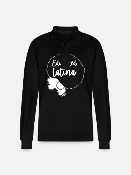 Afro Latina - Stanley/Stella Organic Unisex Long-Sleeved Polo Shirt Prepster - black