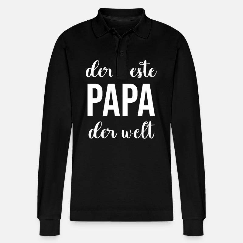 Bester Papa - Stanley/Stella Unisex Bio-Langarm-Poloshirt Prepster - Schwarz