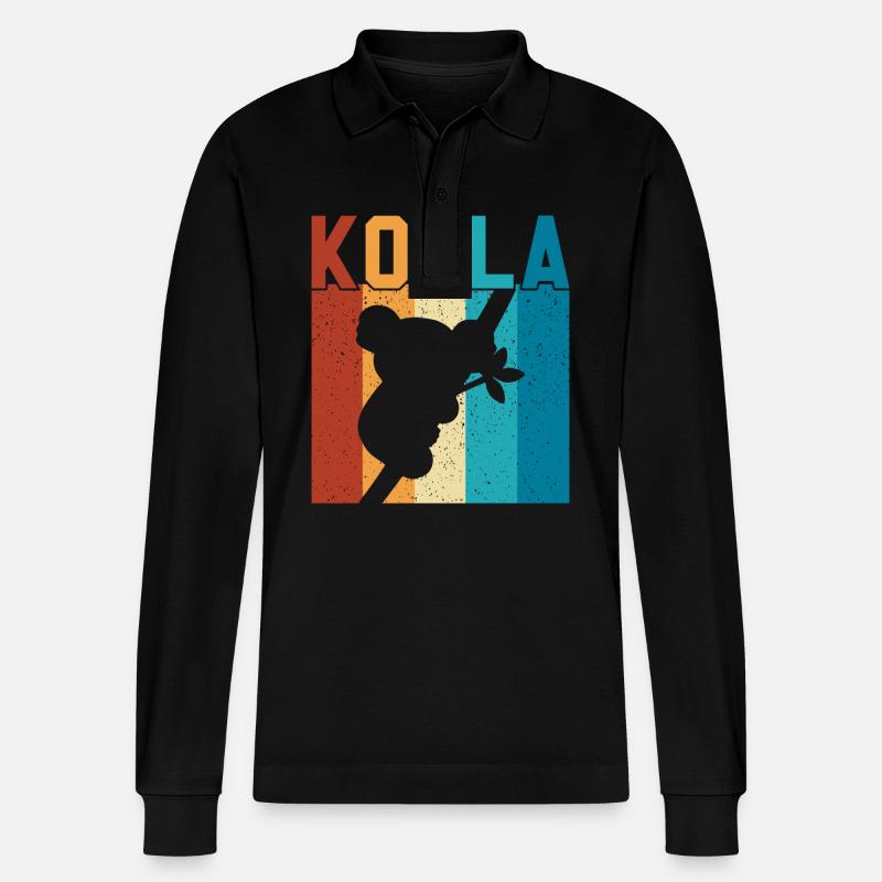 Koala - Stanley/Stella Unisex Bio-Langarm-Poloshirt Prepster - Schwarz