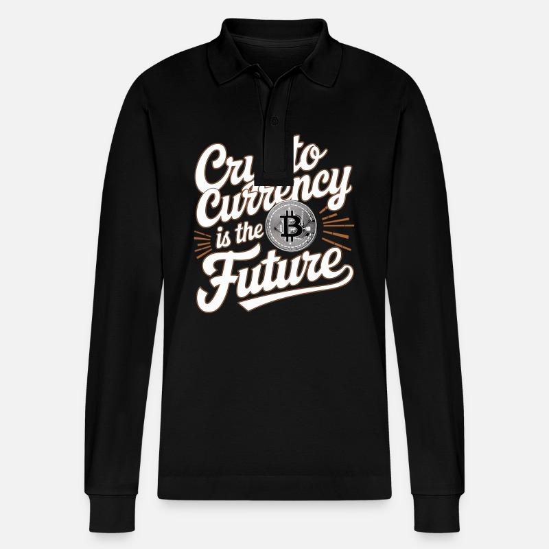 Cryptocurrency Is The Future 17 - Stanley/Stella Unisex Bio-Langarm-Poloshirt Prepster - Schwarz