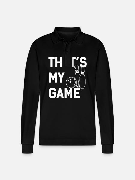 My Game Is Bowling - Stanley/Stella Organic Unisex Long-Sleeved Polo Shirt Prepster - black