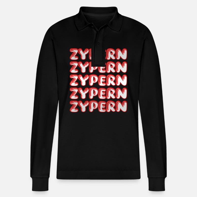 Zypern als Reise - Stanley/Stella Unisex Bio-Langarm-Poloshirt Prepster - Schwarz