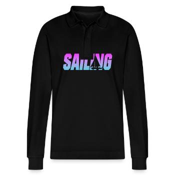 sailing - Stanley/Stella Unisex Bio-Langarm-Poloshirt Prepster - Schwarz - Vorne - Anna (173cm) & Nico (186cm)