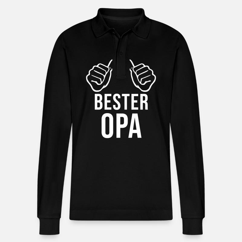Bester Opa - Stanley/Stella Unisex Bio-Langarm-Poloshirt Prepster - Schwarz