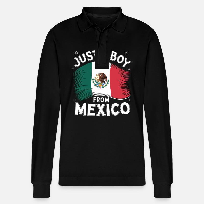 Mexique Mexique Mexicain Espagnol - Polo à manches longues bio PREPSTER Stanley/Stella Unisexe - noir