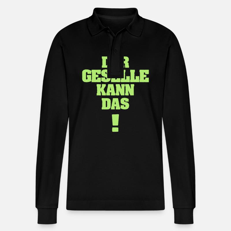 Geselle als Lustig - Stanley/Stella Unisex Bio-Langarm-Poloshirt Prepster - Schwarz