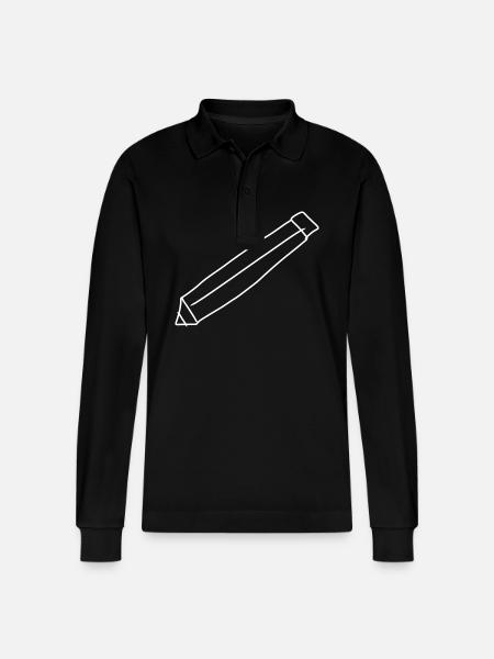 Pen Icon Draw - Stanley/Stella Organic Unisex Long-Sleeved Polo Shirt Prepster - black
