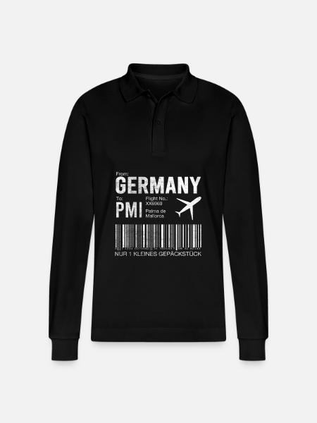 Flight ticket Palma - Stanley/Stella Organic Unisex Long-Sleeved Polo Shirt Prepster - black
