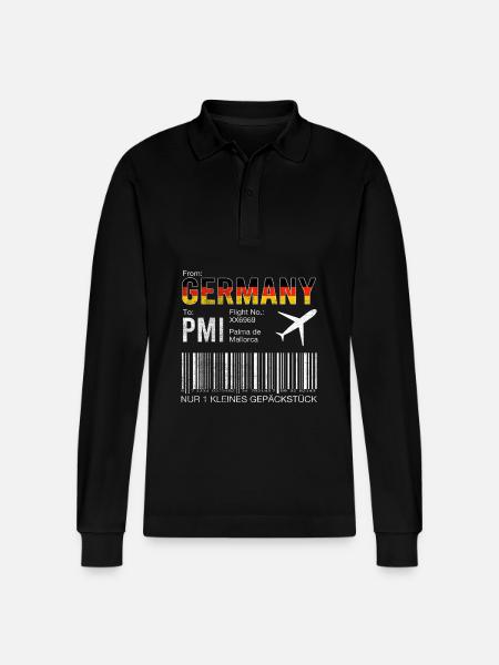 Flugticket Palma - Stanley/Stella Unisex Bio-Langarm-Poloshirt Prepster - Schwarz
