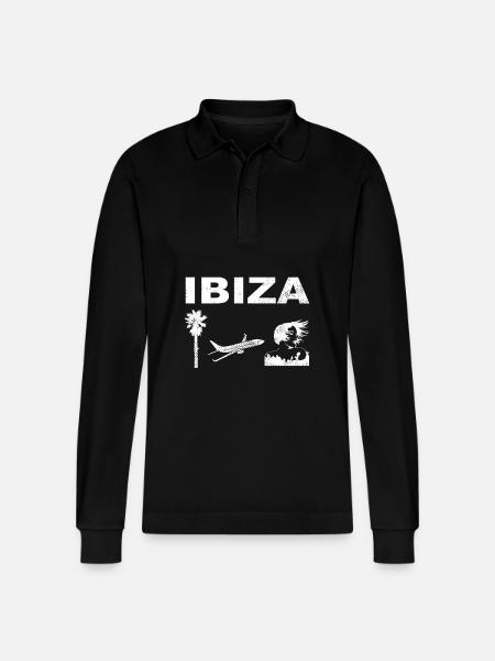 Ibiza Vibes - Stanley/Stella Organic Unisex Long-Sleeved Polo Shirt Prepster - black