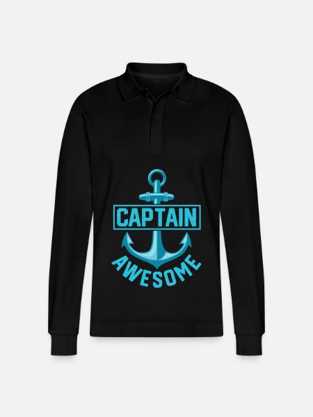 Kaptajn - Stanley/Stella Prepster økologisk unisex langærmet poloshirt - sort