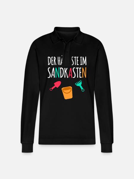 Sandkasten - Stanley/Stella Unisex Bio-Langarm-Poloshirt Prepster - Schwarz