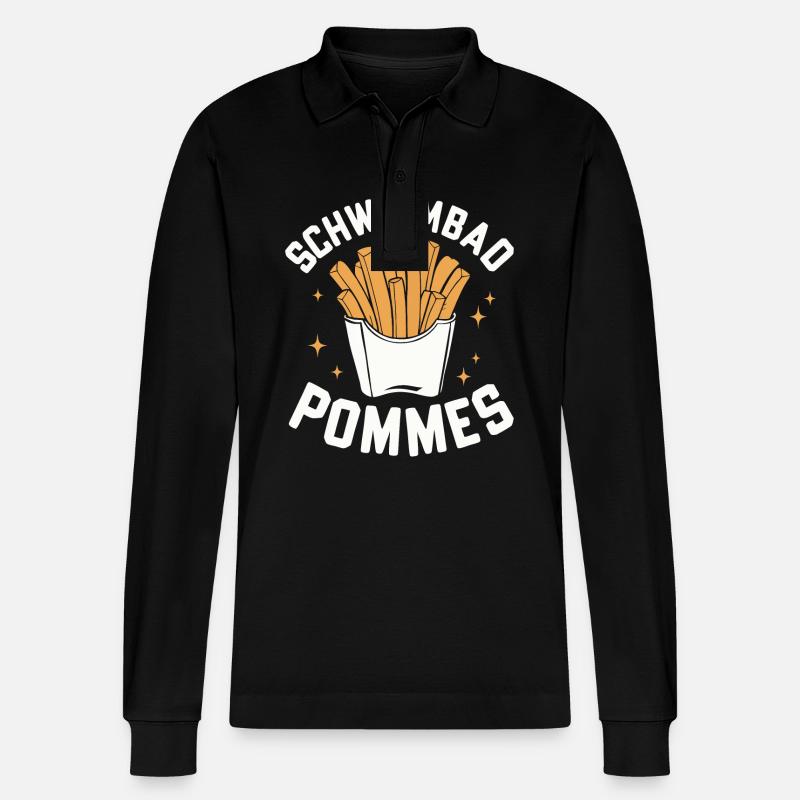 Frites, frites, restauration rapide - Polo à manches longues bio PREPSTER Stanley/Stella Unisexe - noir