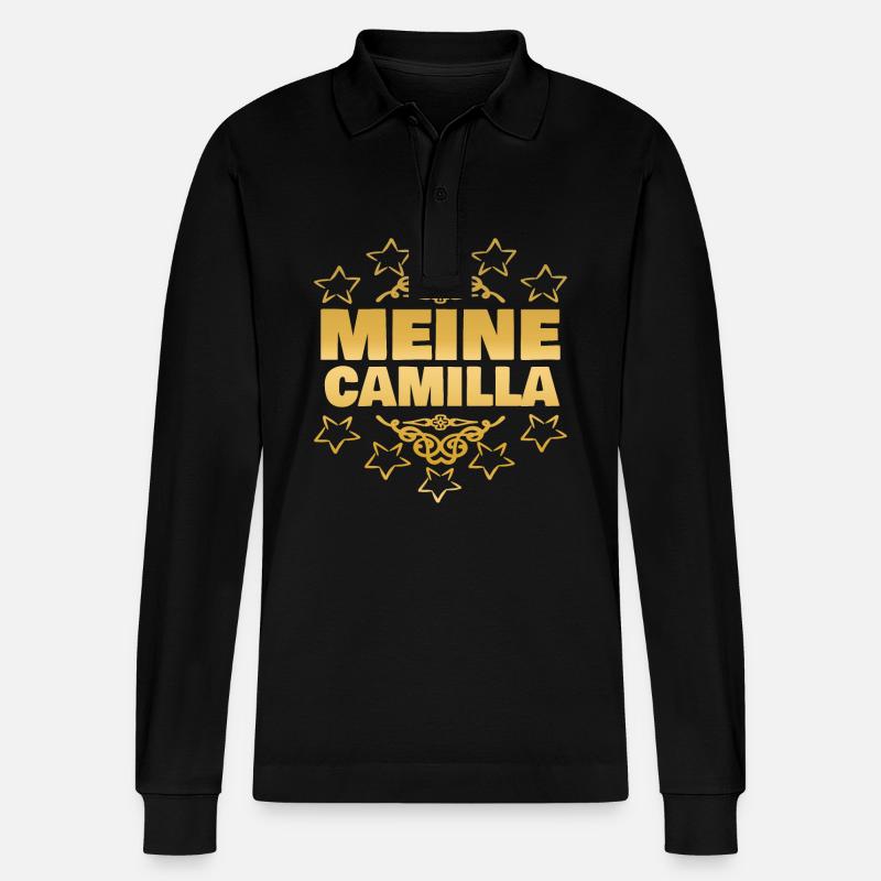Mädchen Camilla - Stanley/Stella Unisex Bio-Langarm-Poloshirt Prepster - Schwarz