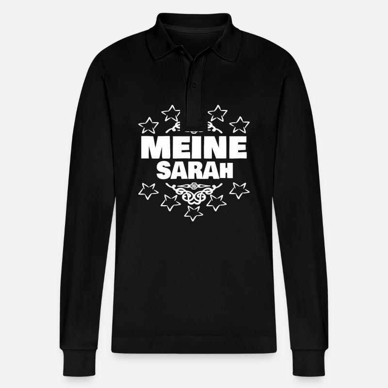 Mädchen Sarah - Stanley/Stella Unisex Bio-Langarm-Poloshirt Prepster - Schwarz