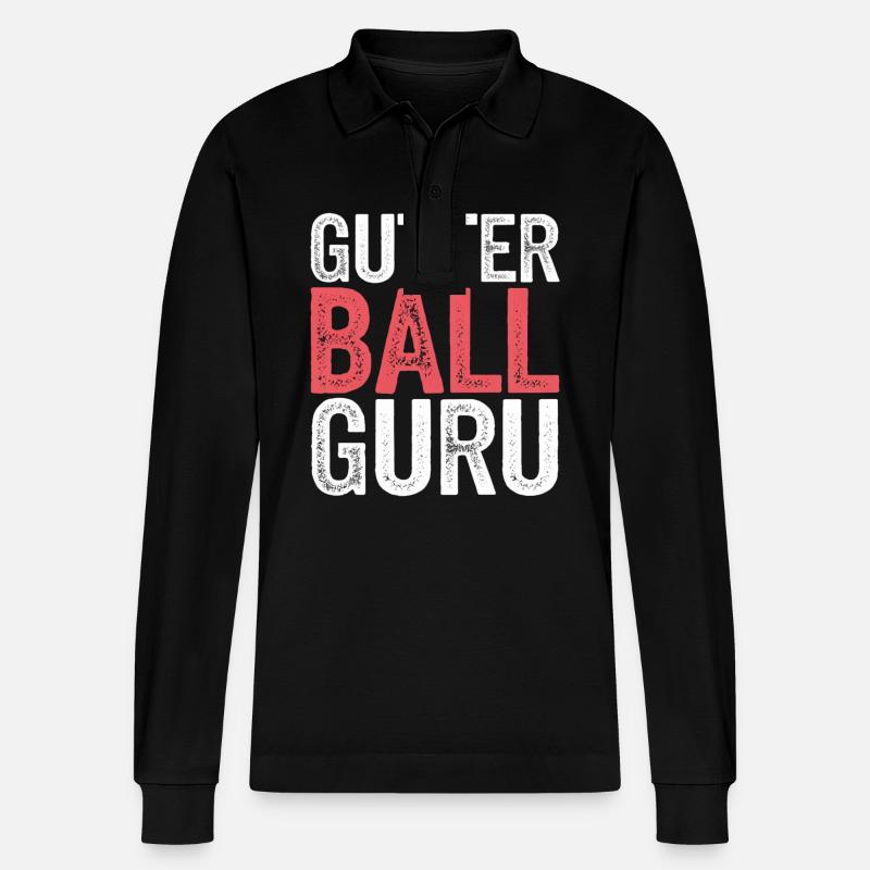 Gutter Ball Guru 9 - Stanley/Stella Unisex Bio-Langarm-Poloshirt Prepster - Schwarz