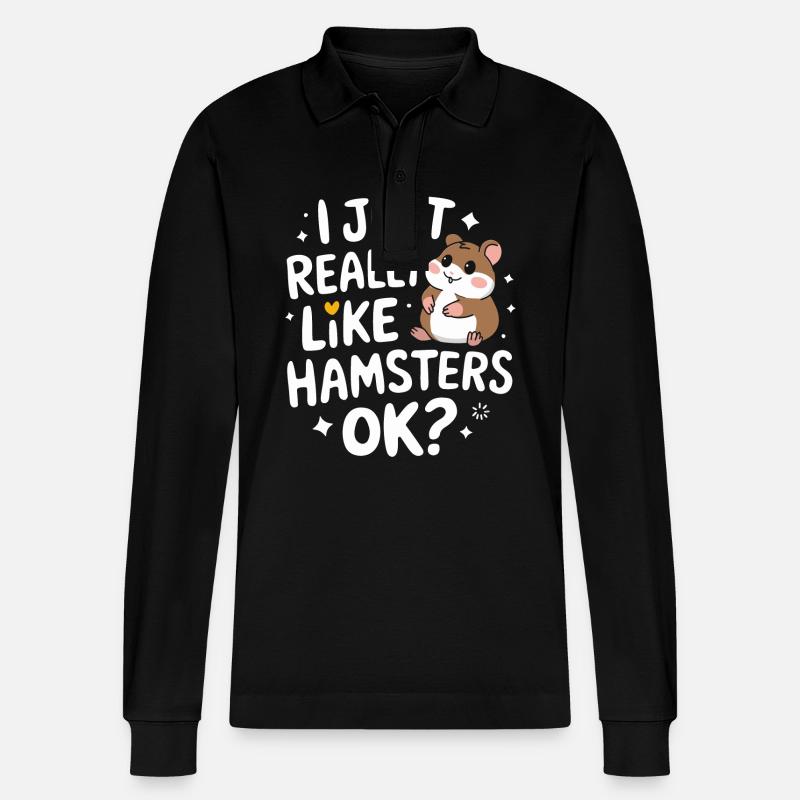 Hamster - Stanley/Stella Unisex Bio-Langarm-Poloshirt Prepster - Schwarz