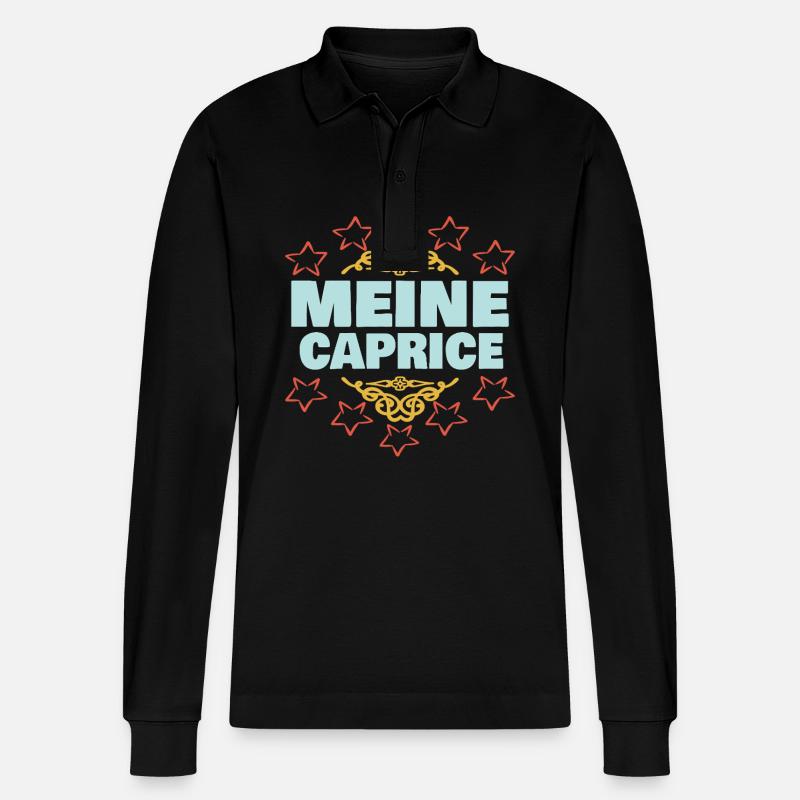 Caprice als Mädchen - Stanley/Stella Unisex Bio-Langarm-Poloshirt Prepster - Schwarz