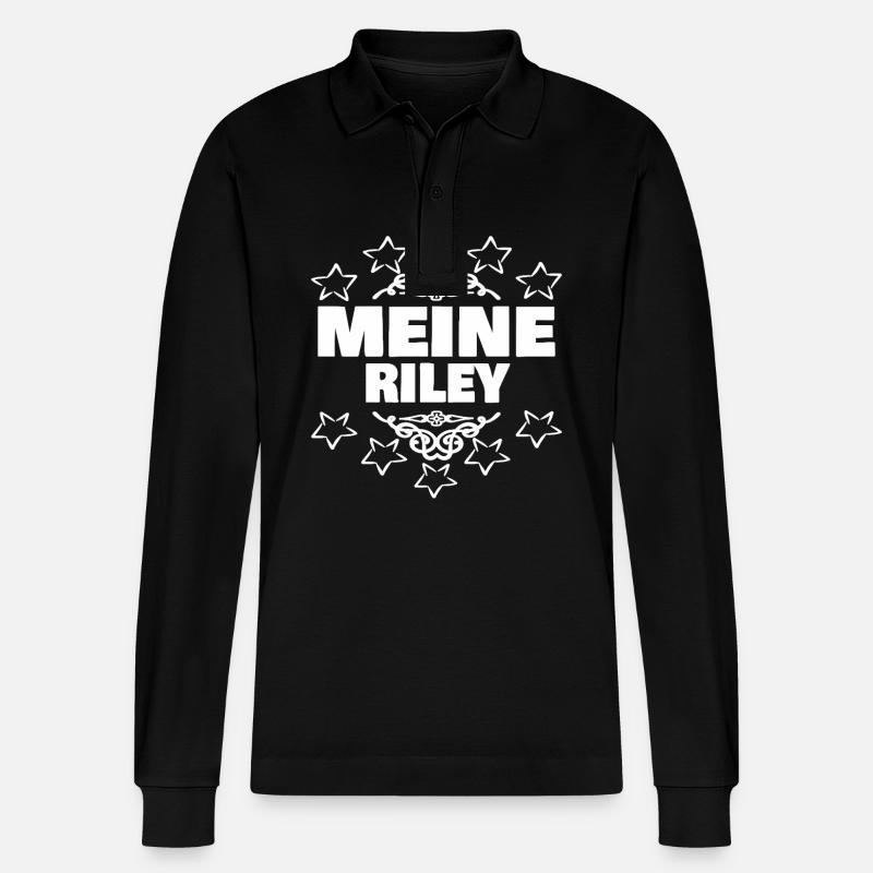 Maedchen Riley - Stanley/Stella Unisex Bio-Langarm-Poloshirt Prepster - Schwarz