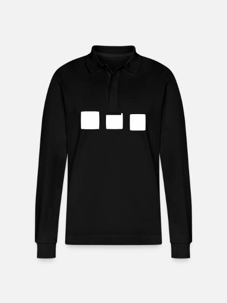 Square square shape - Stanley/Stella Organic Unisex Long-Sleeved Polo Shirt Prepster - black