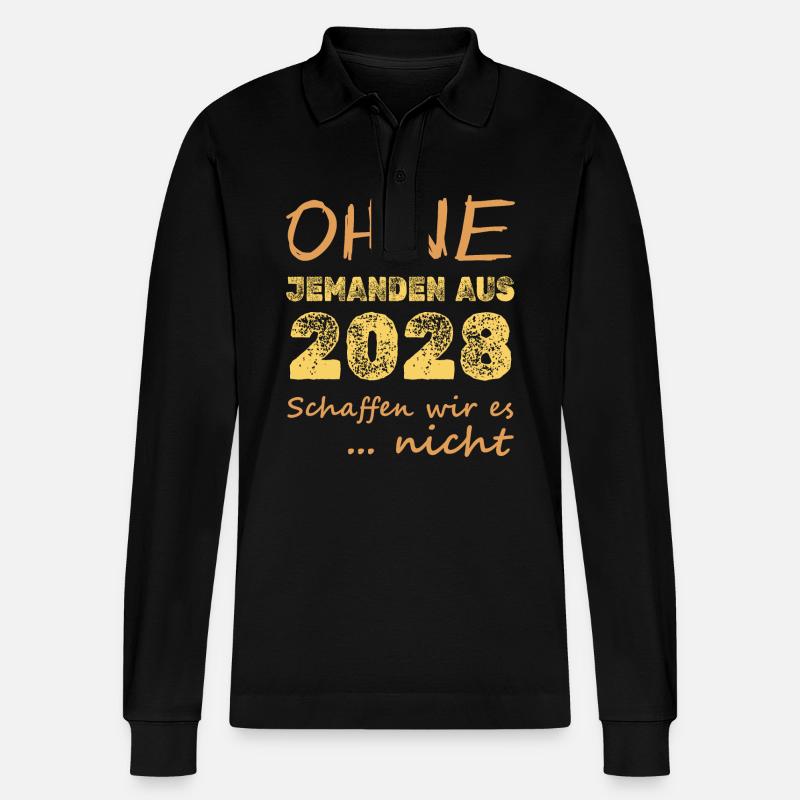 2028 - Stanley/Stella Unisex Bio-Langarm-Poloshirt Prepster - Schwarz