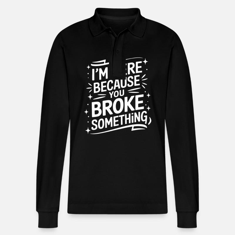 Technischer Support Computerfreak Nerd - Stanley/Stella Unisex Bio-Langarm-Poloshirt Prepster - Schwarz