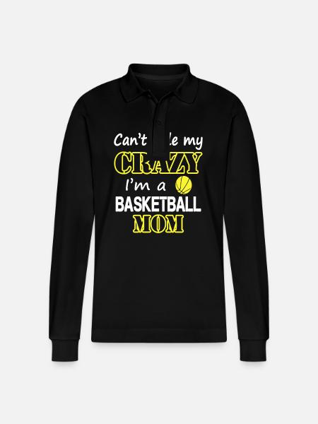Crazy Basketball Mom - Stanley/Stella Organic Unisex Long-Sleeved Polo Shirt Prepster - black
