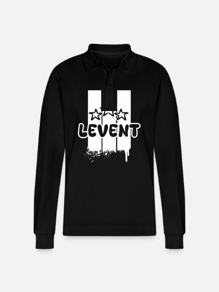 Levent Levent - Stanley/Stella Organic Unisex Long-Sleeved Polo Shirt Prepster - black