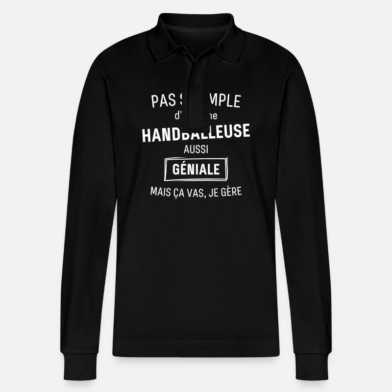 Handballeuse GÉNIALE - Polo à manches longues bio PREPSTER Stanley/Stella Unisexe - noir