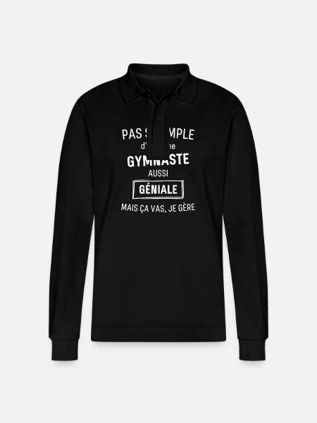 Gymnaste GÉNIALE - Polo à manches longues bio PREPSTER Stanley/Stella Unisexe - noir