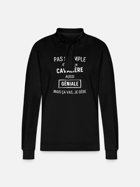 CAVALIÈRE GÉNIALE - Polo à manches longues bio PREPSTER Stanley/Stella Unisexe - noir