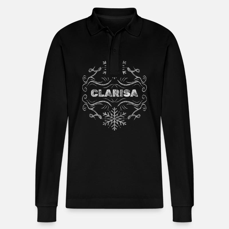 Clarisa - Stanley/Stella Unisex Bio-Langarm-Poloshirt Prepster - Schwarz