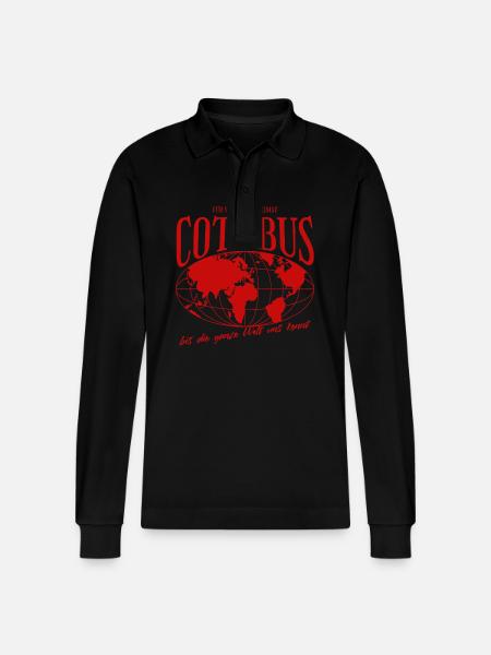 Cottbus Home Football Gift - Stanley/Stella Organic Unisex Long-Sleeved Polo Shirt Prepster - black