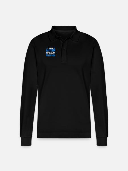I Have Autism - Stanley/Stella Organic Unisex Long-Sleeved Polo Shirt Prepster - black