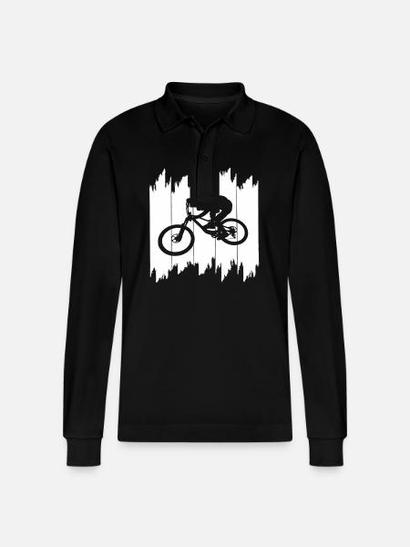 biken downhill bmx - Stanley/Stella Unisex Bio-Langarm-Poloshirt Prepster - Schwarz